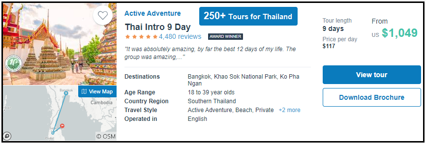 Thailand travel package